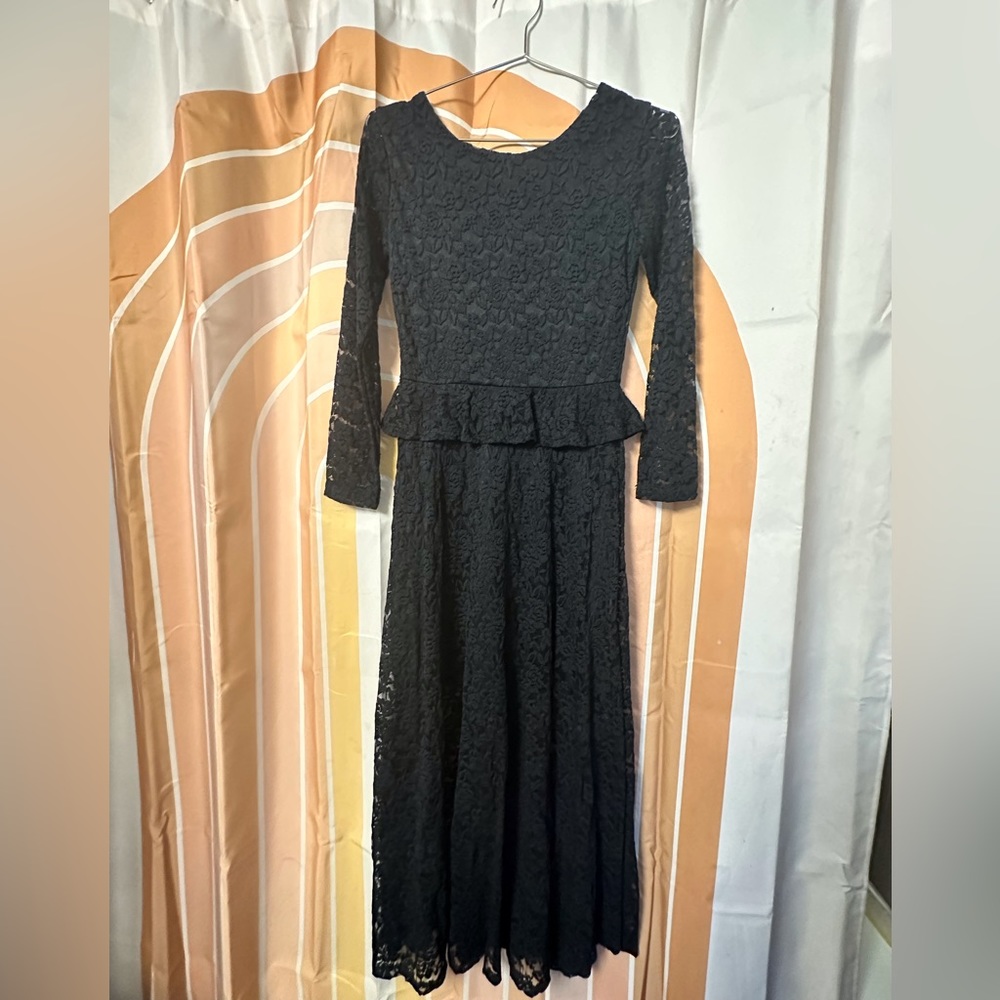 Floor length lace evening gown